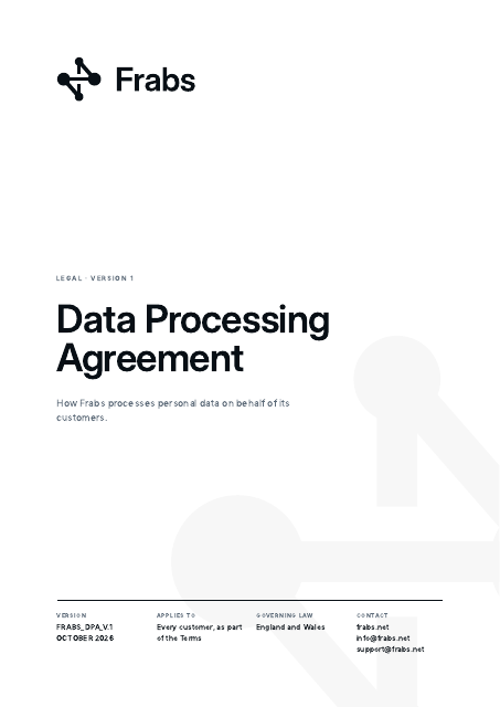 Data Processing Agreement cover